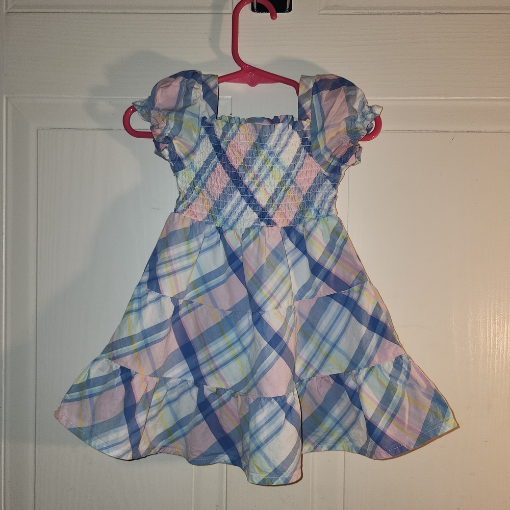 Gymboree Pastel Plaid Dress with Ruffles